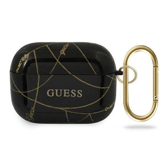 Original Case APPLE AIRPODS PRO Guess Gold Chain Collection (GUACAPTPUCHBK) black