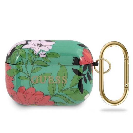 Original Case APPLE AIRPODS PRO Guess N.1 Flower Collection (GUACAPTPUBKFL01) green