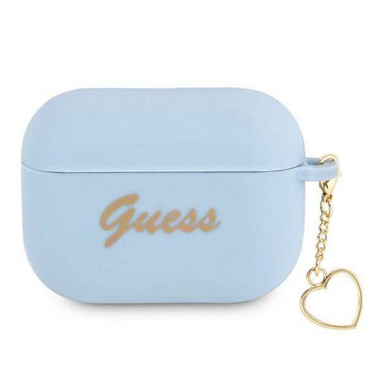 Original Case APPLE AIRPODS PRO Guess Silicone Charm Heart Collection (GUAPLSCHSB) blue