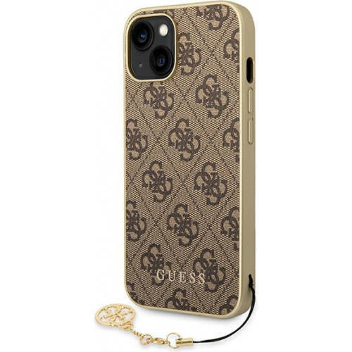 Original Case APPLE IPHONE 15 Guess Hardcase 4G Charms Collection (GUHCP15SGF4GBR) brown