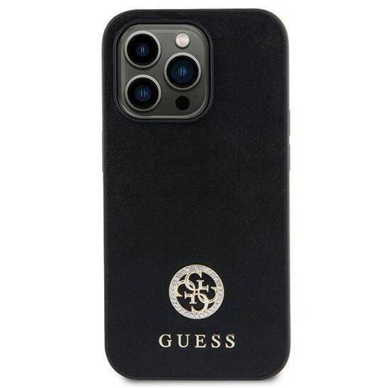 Original Case APPLE IPHONE 15 Guess Hardcase Strass Metal Logo (GUHCP15SPS4DGPK) black