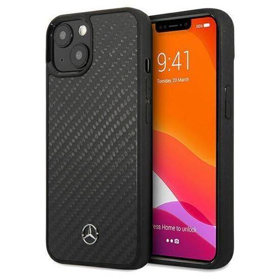 Original Case APPLE IPHONE 15 Mercedes Hardcase Carbon Fiber Dynamic (MEHCP15SRCABK) black