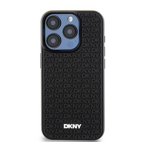 Original Case APPLE IPHONE 15 PLUS DKNY Hardcase 3D Rubber Repeat Pattern (DKHCP15M3DRPWK) black