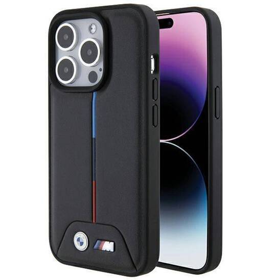 Original Case APPLE IPHONE 15 PRO BMW Quilted Tricolor (BMHCP15L22PVTK) black