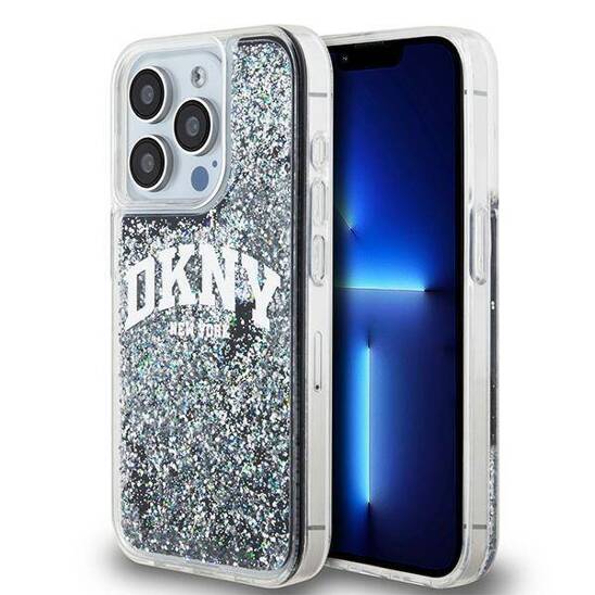 Original Case APPLE IPHONE 15 PRO DKNY Hardcase Liquid Glitter Big Logo (DKHCP15LLBNAEK) black