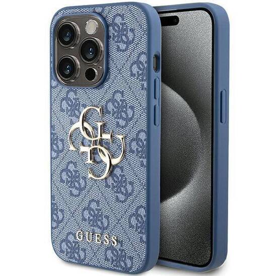 Original Case APPLE IPHONE 15 PRO Guess Hardcase 4G Big Metal Logo (GUHCP15L4GMGBL) blue