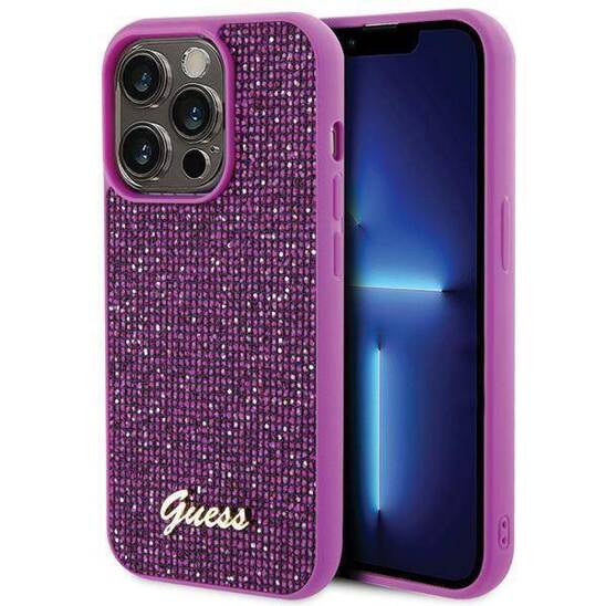 Original Case APPLE IPHONE 15 PRO Guess Hardcase Disco Metal Script