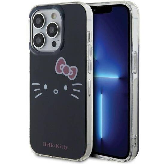 Original Case APPLE IPHONE 15 PRO Hello Kitty Hardcase IML Kitty Face (HKHCP15LHKHLK) black