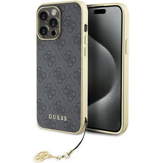 Original Case APPLE IPHONE 15 PRO MAX Guess Hardcase 4G Charms Collection (GUHCP15XGF4GGR) gray