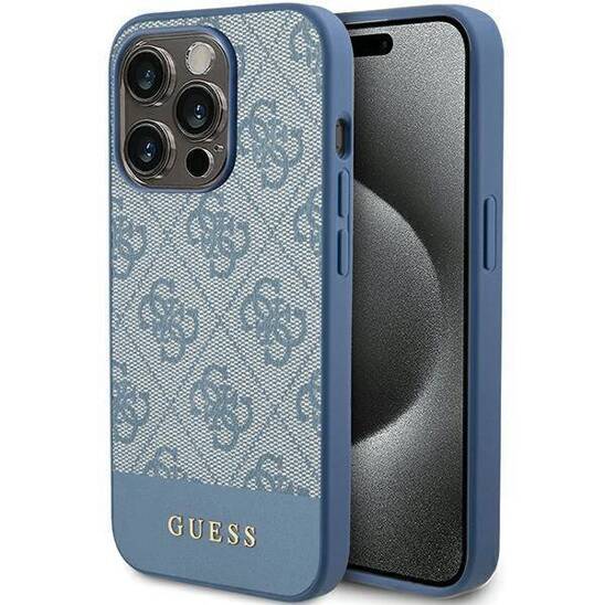 Original Case APPLE IPHONE 15 PRO MAX Guess Hardcase 4G Stripe Collection (GUHCP15XG4GLBL) blue