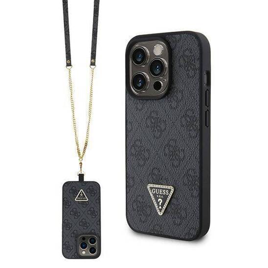 Original Case APPLE IPHONE 15 PRO MAX Guess Hardcase Crossbody 4G Metal Logo (GUHCP15XP4TDSCPK) black