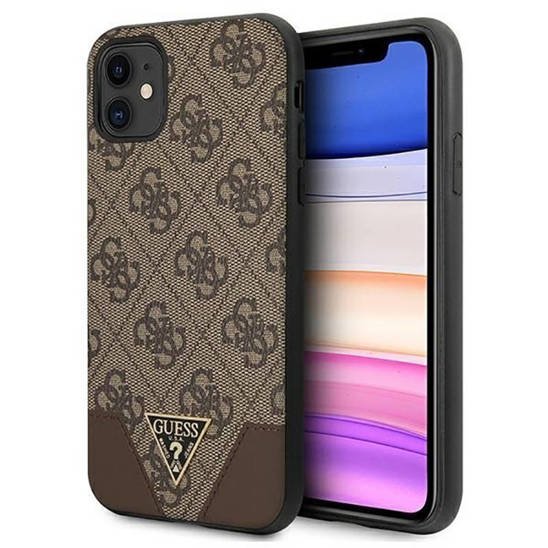 Original Case IPHONE 11 6.1 "Guess Hardcase 4G Triangle Collection GUHCN61PU4GHBR brown