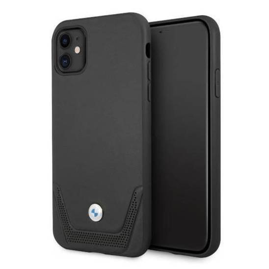 Original Case IPHONE 11 BMW Hardcase Leather Perforate (BMHCN61RSWPK) black