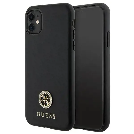 Original Case IPHONE 11 Guess 4G Strass Metal Logo (GUHCN61PS4DGPK) black