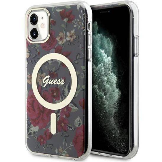 Original Case IPHONE 11 Guess Hardcase Flower MagSafe (GUHMN61HCFWSA) green