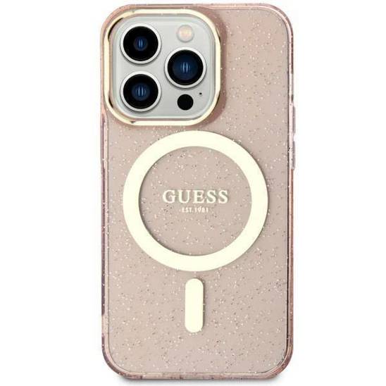 Original Case IPHONE 11 Guess Hardcase Glitter Gold MagSafe (GUHMN61HCMCGP) pink