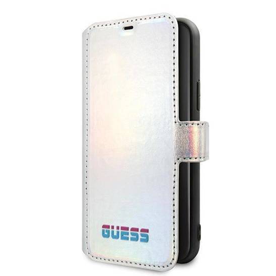 Original Case IPHONE 11 PRO Guess Book Iridescent (GUFLBKN58BLD) silver