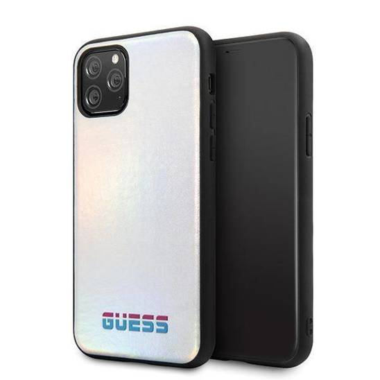 Original Case IPHONE 11 PRO Guess Hard Case Iridescent (GUHCN58BLD) silver