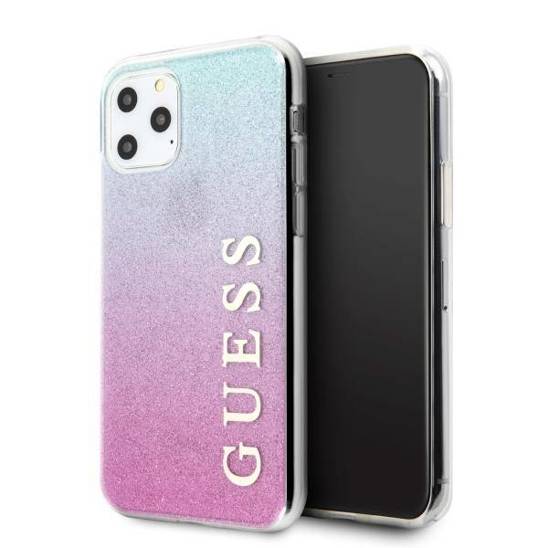 Original Case IPHONE 11 PRO MAX Guess Hard Case Glitter Gradient (GUHCN65PCUGLPBL) blue & pink