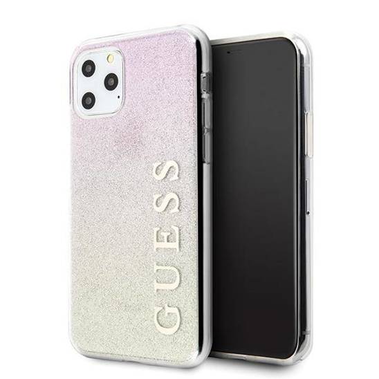 Original Case IPHONE 11 PRO MAX Guess Hard Case Gradient Glitter (GUHCN65PCUGLGPI) gold & pink