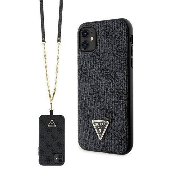 Original Case IPHONE 11 / XR Guess Hardcase Crossbody 4G Metal Logo (GUHCN61P4TDSCPK) black