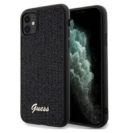 Original Case IPHONE 11 / XR Guess Hardcase Disco Metal Script (GUHCN61PMSDGSK) black