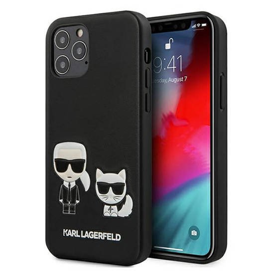 Original Case IPHONE 12 / 12 PRO (6,1") Karl Lagerfeld Hardcase Ikonik Karl & Choupette KLHCP12MPCUSKCBK black