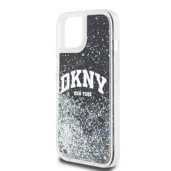 Original Case IPHONE 12 / 12 PRO DKNY Hardcase Liquid Glitter Big Logo (DKHCP12MLBNAEK) black