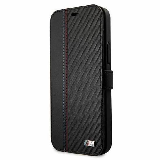 Original Case IPHONE 12 MINI BMW Book M Collection PU Carbon Stripe (BMFLBKP12SMCARBK) black