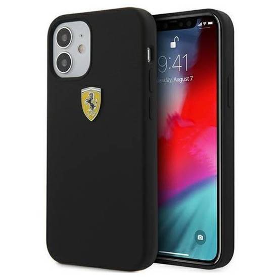 Original Case IPHONE 12 MINI Ferrari Hardcase On Track Silicone (FESSIHCP12SBK) black