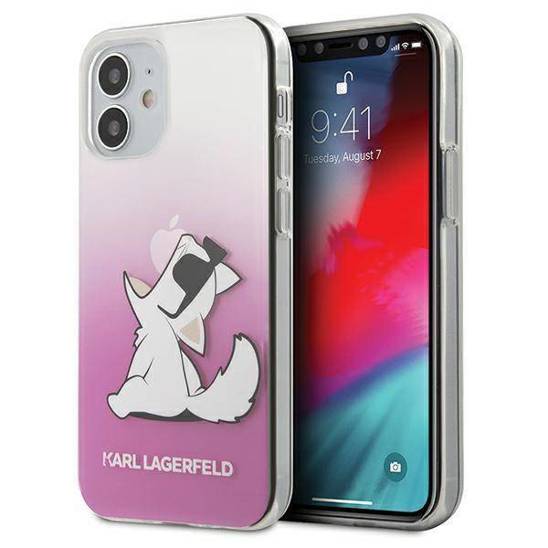 Original Case IPHONE 12 MINI Karl Lagerfeld Hardcase Choupette Fun (KLHCP12SCFNRCPI) pink