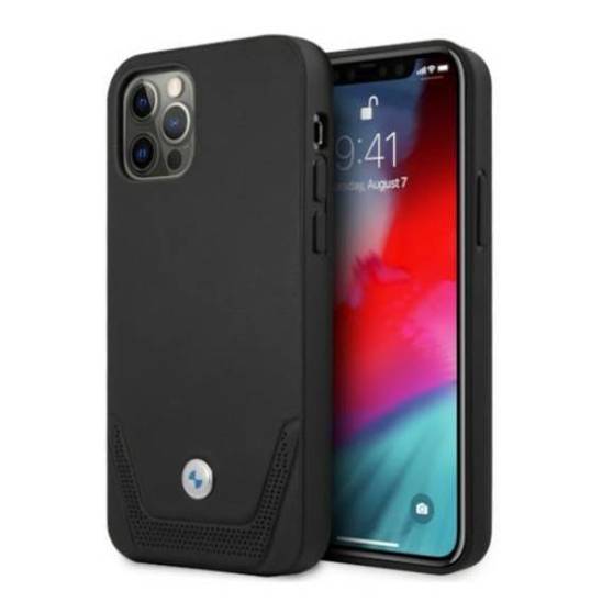 Original Case IPHONE 12 PRO MAX BMW Hardcase Leather Perforate (BMHCP12LRSWPK) black