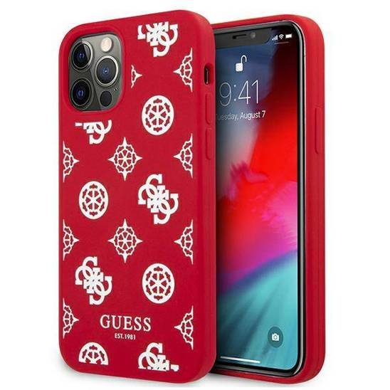 Original Case IPHONE 12 PRO MAX Guess Hard Case Peony Collection (GUHCP12LLSPEWRE) red