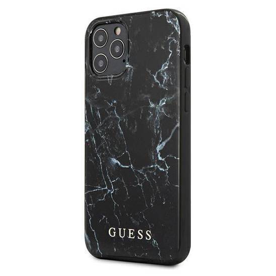 Original Case IPHONE 12 PRO MAX Guess Hardcase Marble (GUHCP12LPCUMABK) black