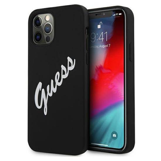 Original Case IPHONE 12 PRO MAX Guess Hardcase Silicone Vintage (GUHCP12LLSVSBW) black