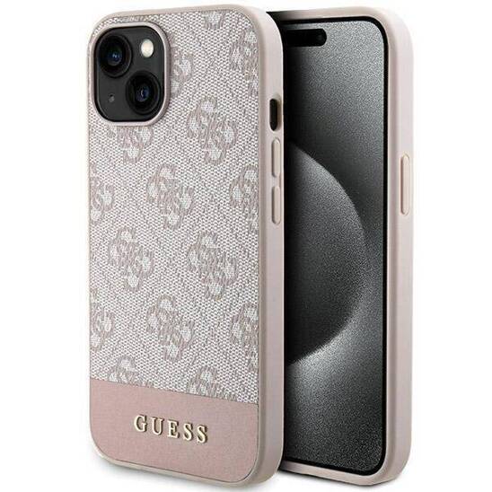 Original Case IPHONE 13 / 14 / 15 Guess Hardcase 4G Stripe Collection (GUHCP15SG4GLPI) pink