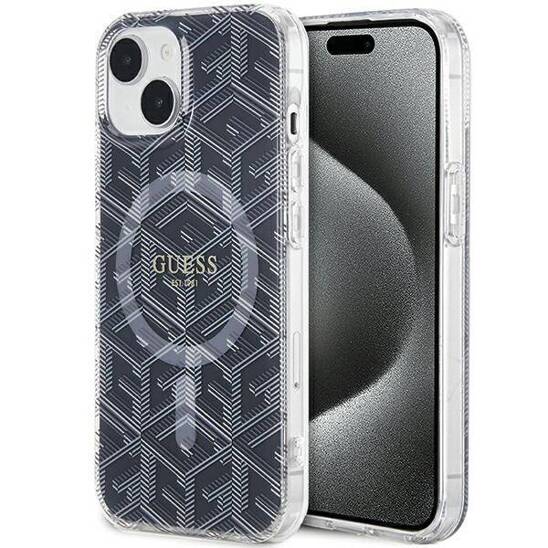 Original Case IPHONE 13 / 14 / 15 Guess hardcase IML GCube MagSafe (GUHMP15SHGCUSTGK) black