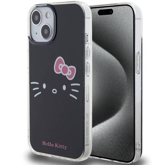 Original Case IPHONE 13 / 14 / 15 Hello Kitty Hardcase IML Kitty Face (HKHCP15SHKHLK) black