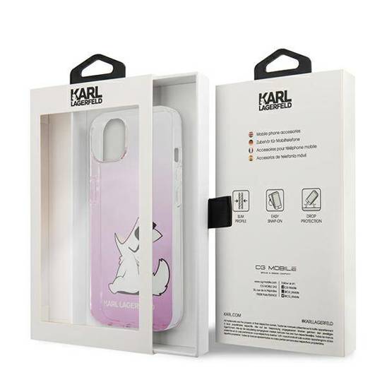 Original Case IPHONE 13 Karl Lagerfeld Hardcase Choupette Fun (KLHCP13MCFNRCPI) pink