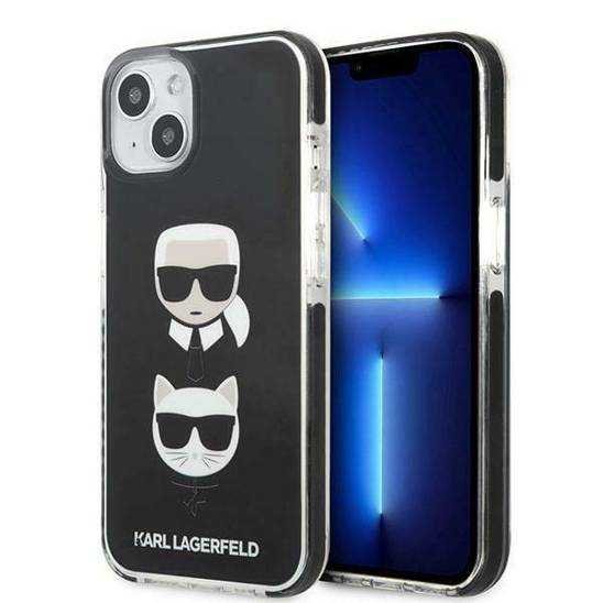 Original Case IPHONE 13 Karl Lagerfeld Hardcase Karl&Choupette Head black