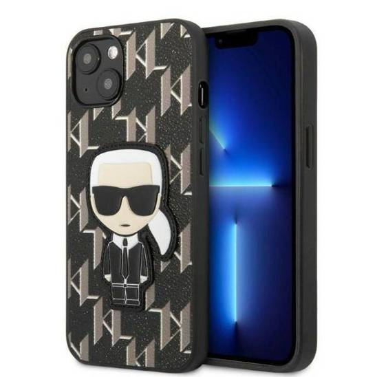 Original Case IPHONE 13 Karl Lagerfeld Hardcase Monogram Ikonik Patch black