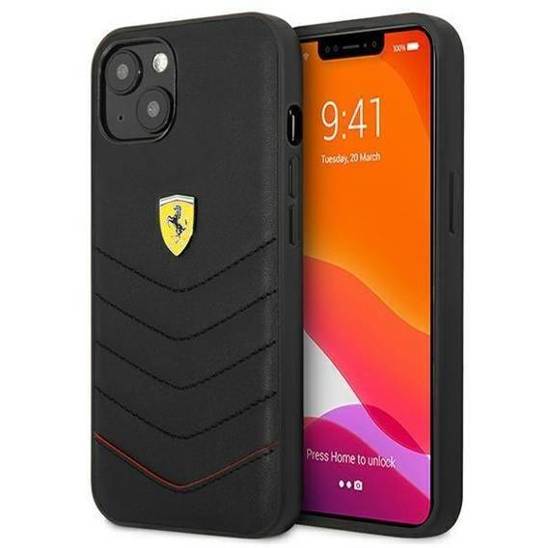 Original Case IPHONE 13 MINI Ferrari Hardcase Off Track Quilted (FEHCP13SRQUK) black