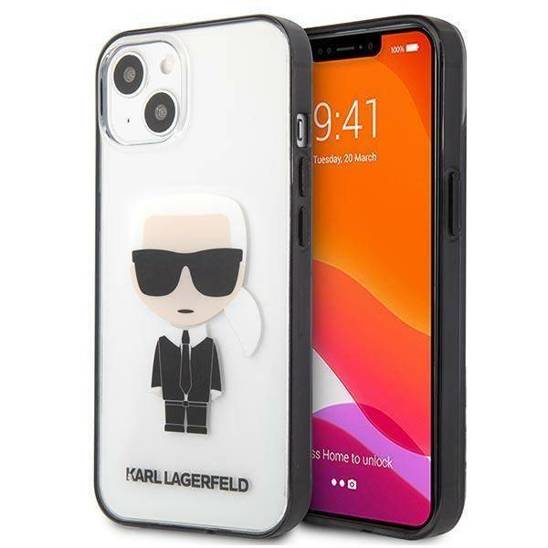 Original Case IPHONE 13 MINI Karl Lagerfeld Ikonik Karl (KLHCP13SHIKCK) transparent