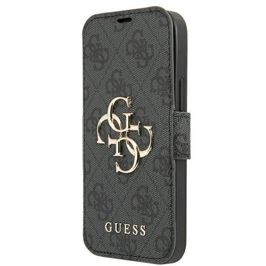 Original Case IPHONE 13 PRO Guess Book 4G Big Metal Logo (GUBKP13L4GMGGR) gray