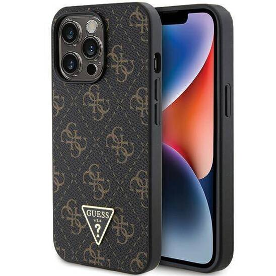 Original Case IPHONE 13 PRO Guess Hardcase 4G Triangle Metal Logo (GUHCP13LPG4GPK) black