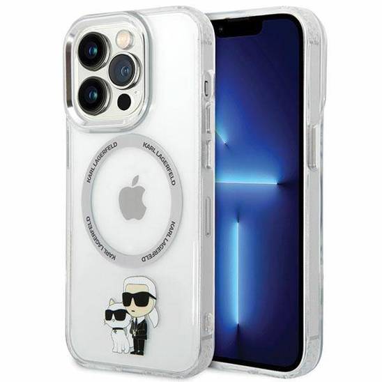 Original Case IPHONE 13 PRO Karl Lagerfeld Hardcase Iconic Karl&Choupette Magsafe (KLHMP13LHNKCIT) transparent