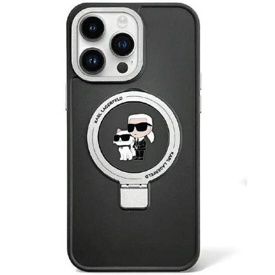 Original Case IPHONE 13 PRO Karl Lagerfeld Hardcase Ring Stand Karl&Choupettte MagSafe (KLHMP13LHMRSKCK) black