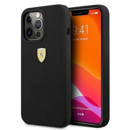 Original Case IPHONE 13 PRO MAX Ferrari Hardcase Silicone (FESSIHCP13XBK) black