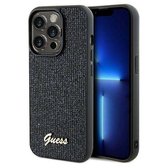 Original Case IPHONE 13 PRO MAX Guess Hardcase Disco Metal Script (GUHCP13XPMSDGSK) black