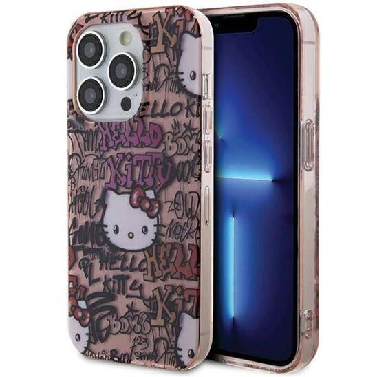 Original Case IPHONE 13 PRO MAX Hello Kitty Hardcase IML Tags Graffiti (HKHCP13XHDGPTP) pink